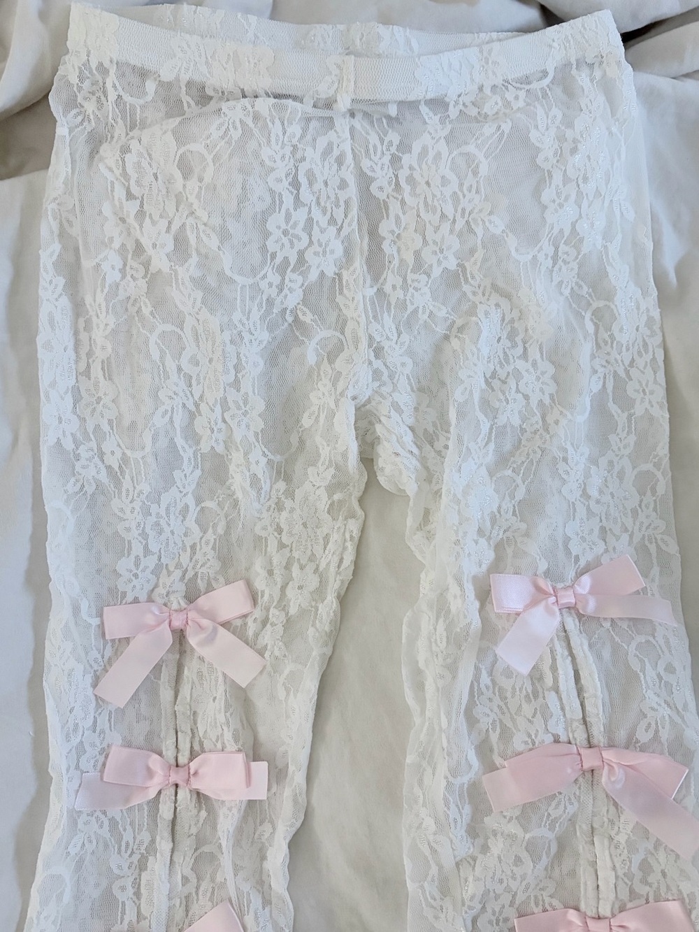 Forest Ink lace bow cutout leggings